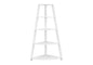 Bookshelf, Bookcase, Etagere, Corner, 4 Tier, 60"h, Office, Bedroom, White Laminate, Contemporary, Modern