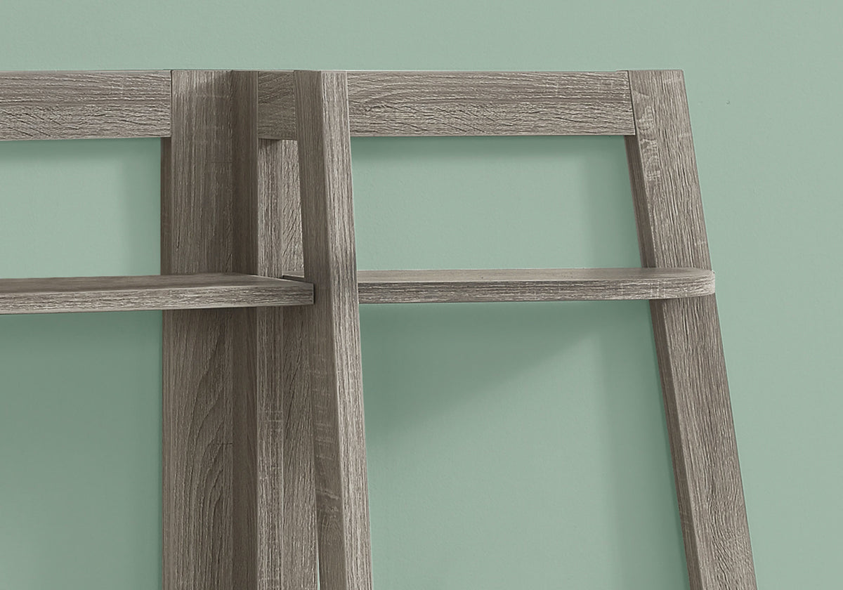 Taupe 47 Inch Bookshelf - 6 Shelf Display Unit for Living Room