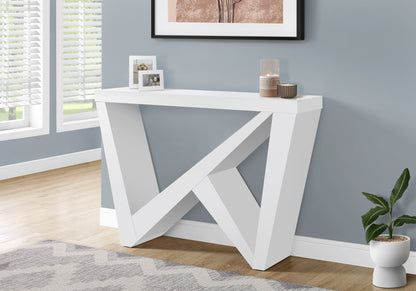 White Engineered Wood Console Table - Entryway Accent Table