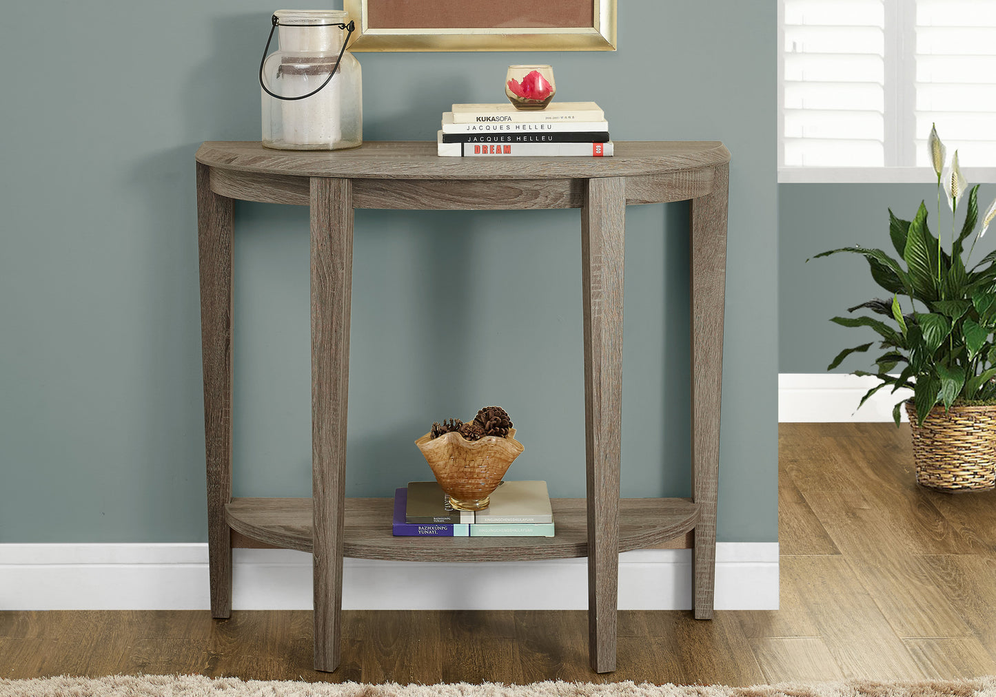 Taupe Accent Table - Narrow Console Entryway Sofa Bedroom