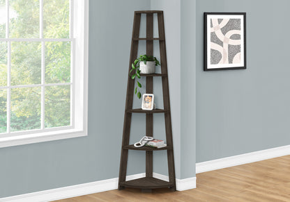 Oak Corner Bookcase for Living Room Storage and Display