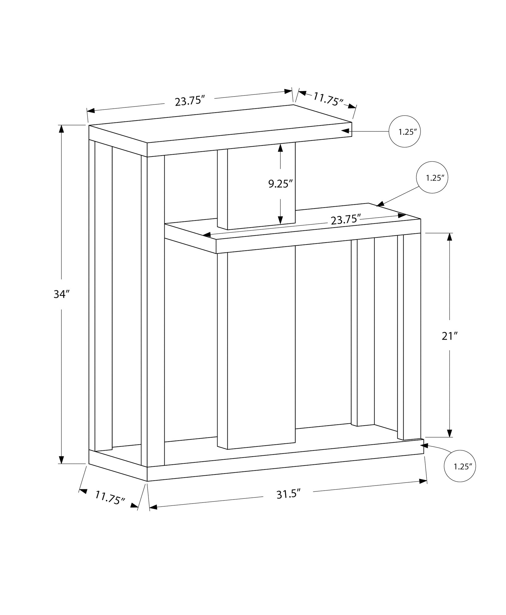 Taupe Accent Table - Console Sofa Entryway