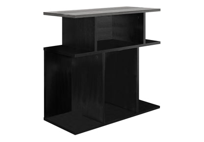 Black Accent Table - 23.75" Side Table with Shelves for Living Room