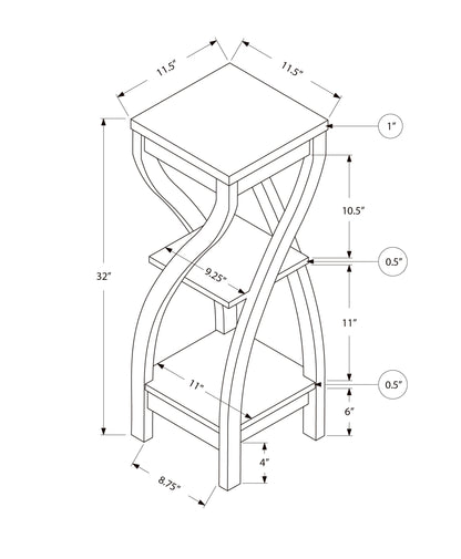 3-Tier White Side Table - Storage Accent Table for Living Room