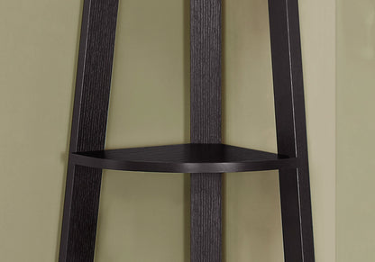 Espresso Corner Bookshelf - 71" Tall Display Unit