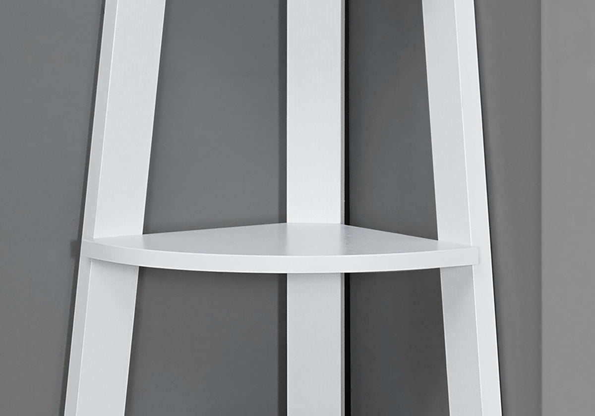 White Particle Board Corner Bookcase for Bedroom Storage for Living Room