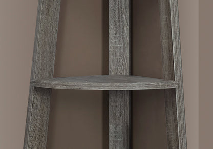 Corner Bookshelf, Taupe Particle Board - 5 Tier Etagere