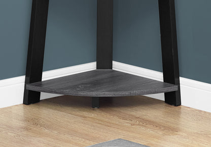 Grey Particle Board Corner Bookshelf for Bedroom Storage and Display for Living Room