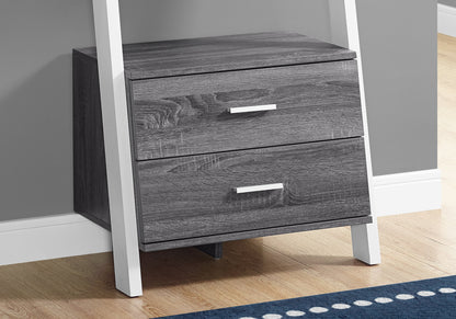 Grey & White Ladder Bookshelf - 69" Tall for Living Room