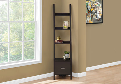 Espresso Particle Board Bookshelf - 69" Tall Display Unit
