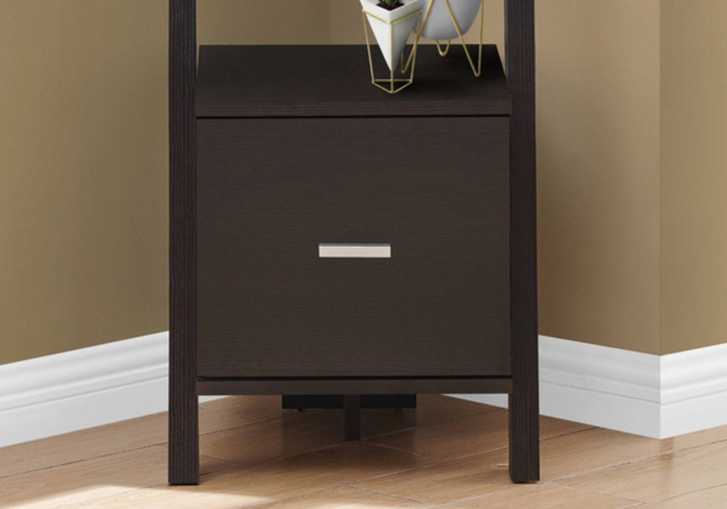Espresso Particle Board Bookshelf - 69" Tall Display Unit