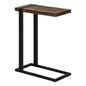 Accent Table, C-shaped, End, Side, Snack, Living Room, Bedroom, Brown Laminate, Black Metal, Contemporary, Modern