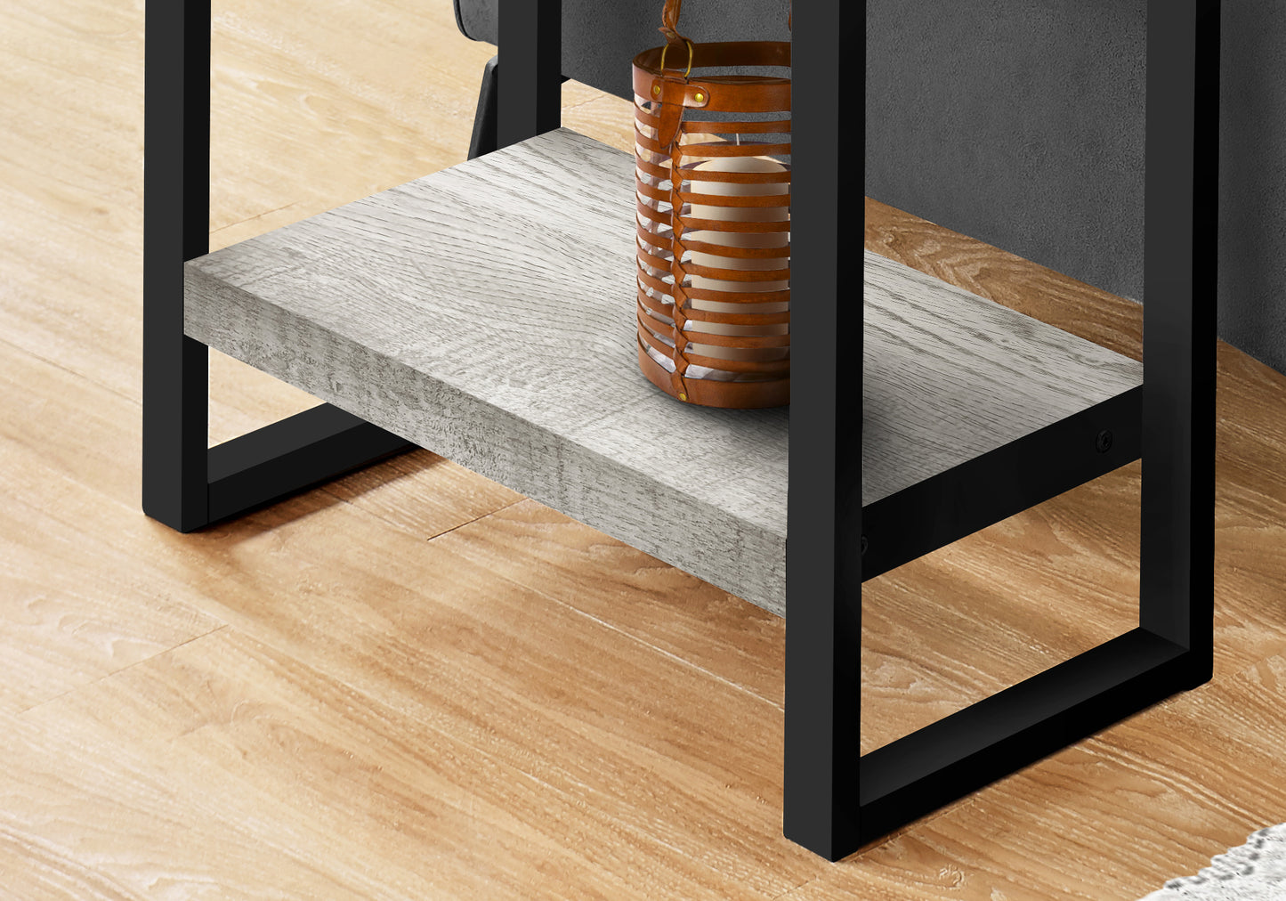 Grey Accent Table - 2 Tier MDF Side Table