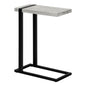 Accent Table, C-shaped, End, Side, Snack, Living Room, Bedroom, Grey Laminate, Black Metal, Contemporary, Modern