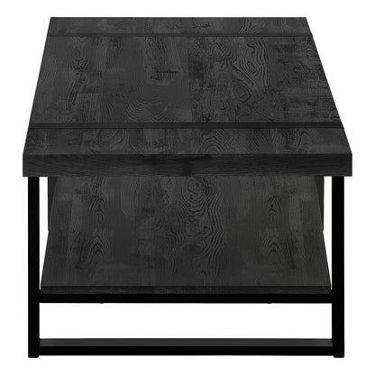 Black Rectangular Coffee Table with Shelf - 47.25" L