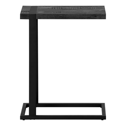 Black C-Shaped Accent Table with Metal Frame for Living Rooms