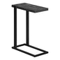Accent Table, C-shaped, End, Side, Snack, Living Room, Bedroom, Black Laminate, Black Metal, Contemporary, Modern