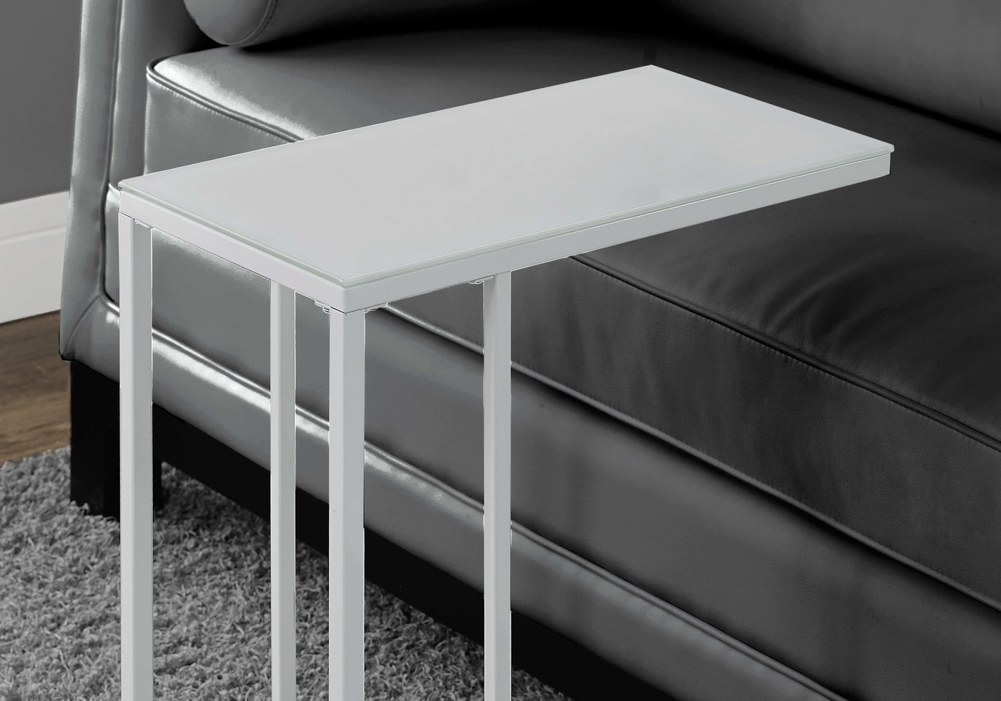 White Metal Accent Table - Contemporary Design