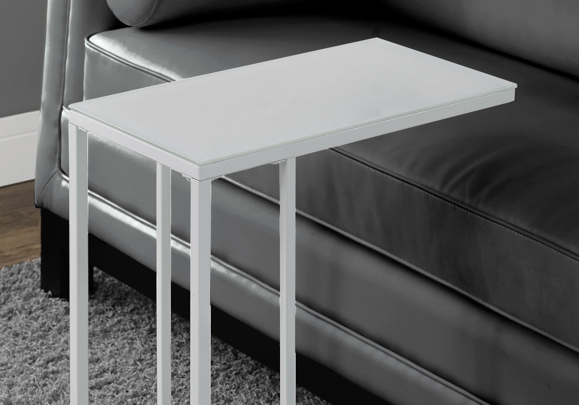 White Metal Accent Table - Contemporary Design