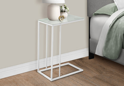 White Metal Accent Table - Contemporary Design