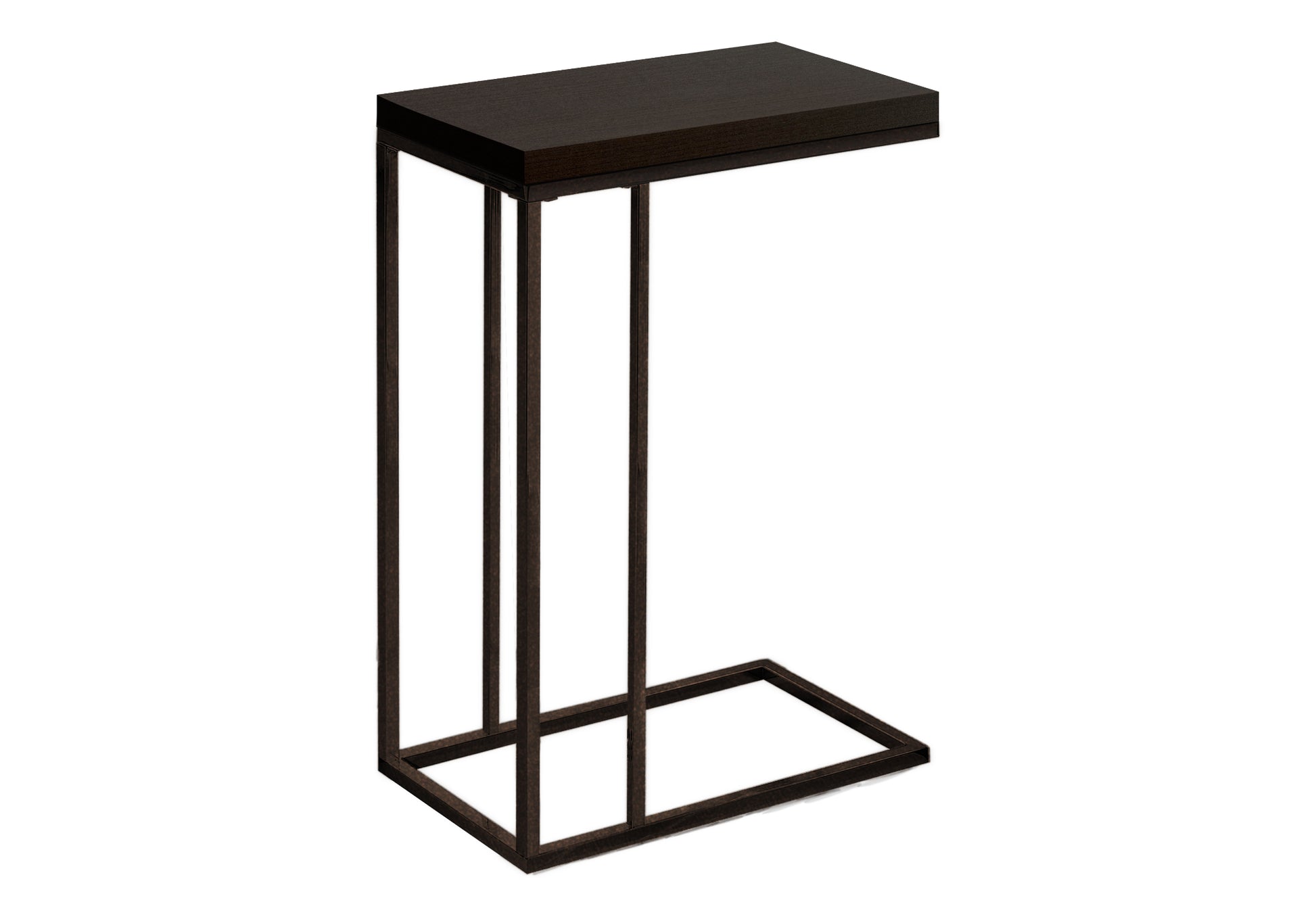 Espresso C-Shaped End Table - Bedroom Side Table