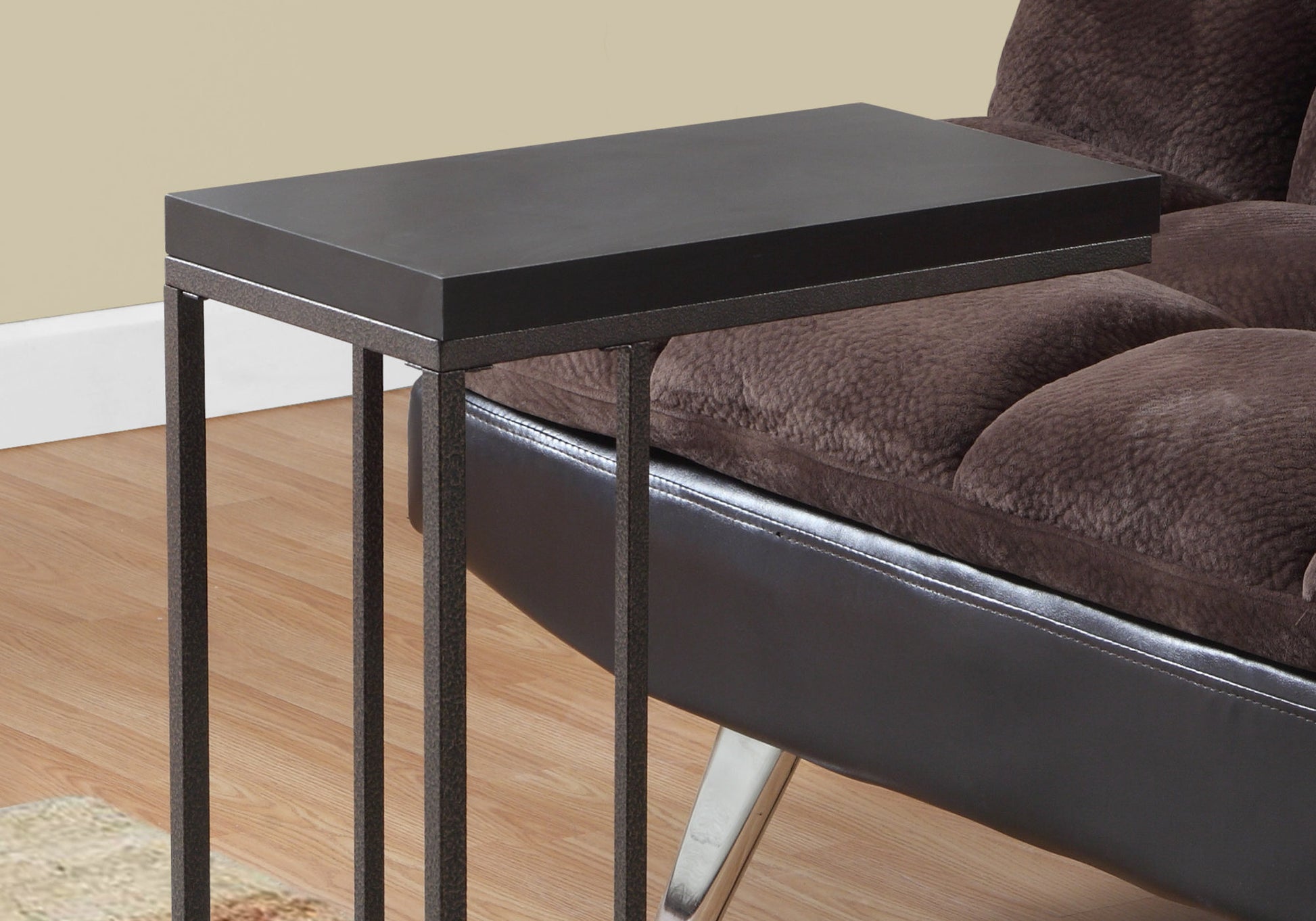 Espresso C-Shaped End Table - Bedroom Side Table