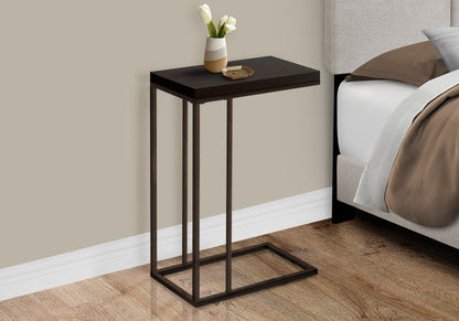 Espresso C-Shaped End Table - Bedroom Side Table