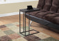 Accent Table, C-shaped, End, Side, Snack, Living Room, Bedroom, Brown Laminate, Brown Metal, Contemporary, Modern
