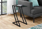 Accent Table, C-shaped, End, Side, Snack, Living Room, Bedroom, Tempered Glass, Black Metal, Contemporary, Modern