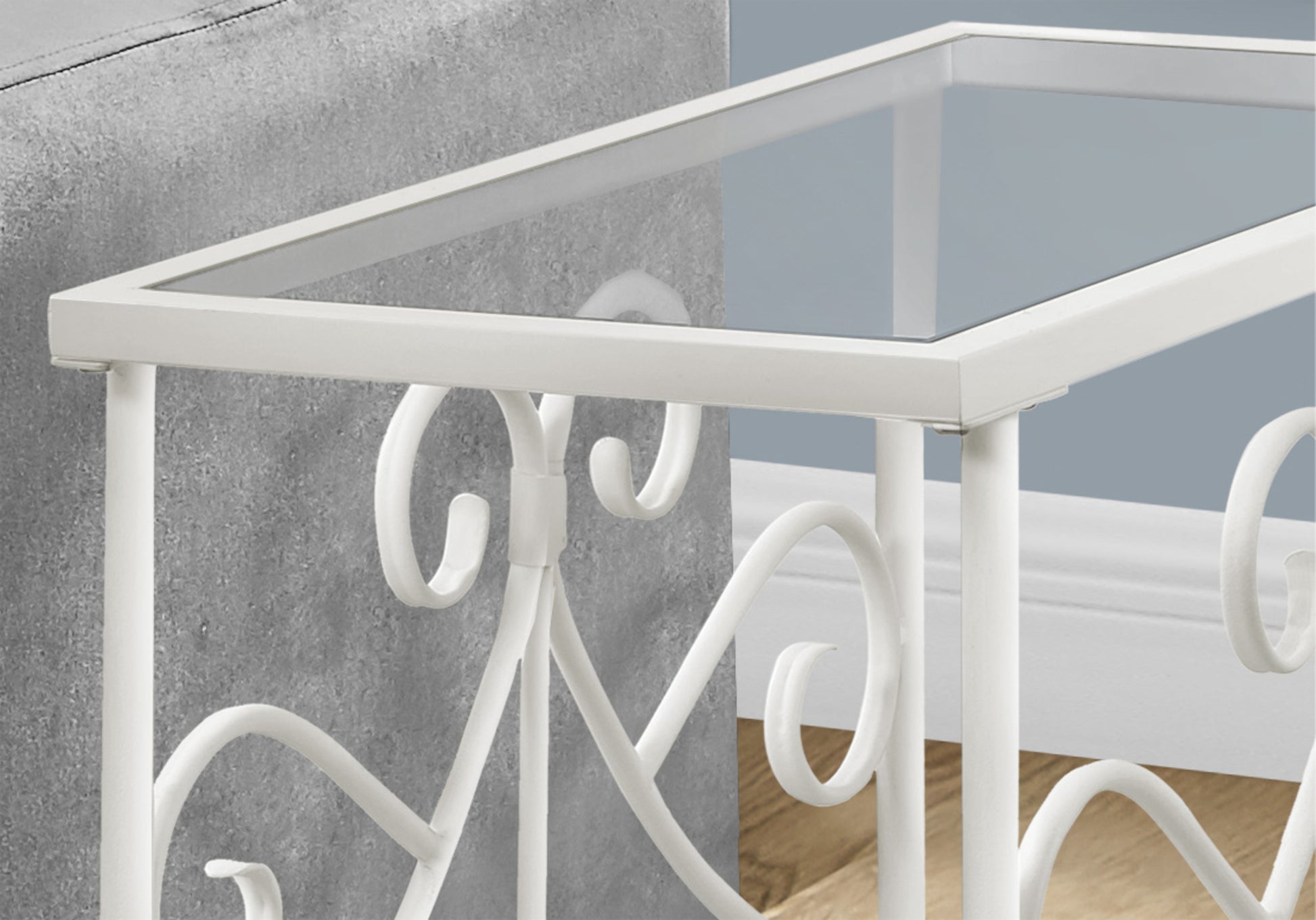 White Metal Accent Table - 24 Inch End Table