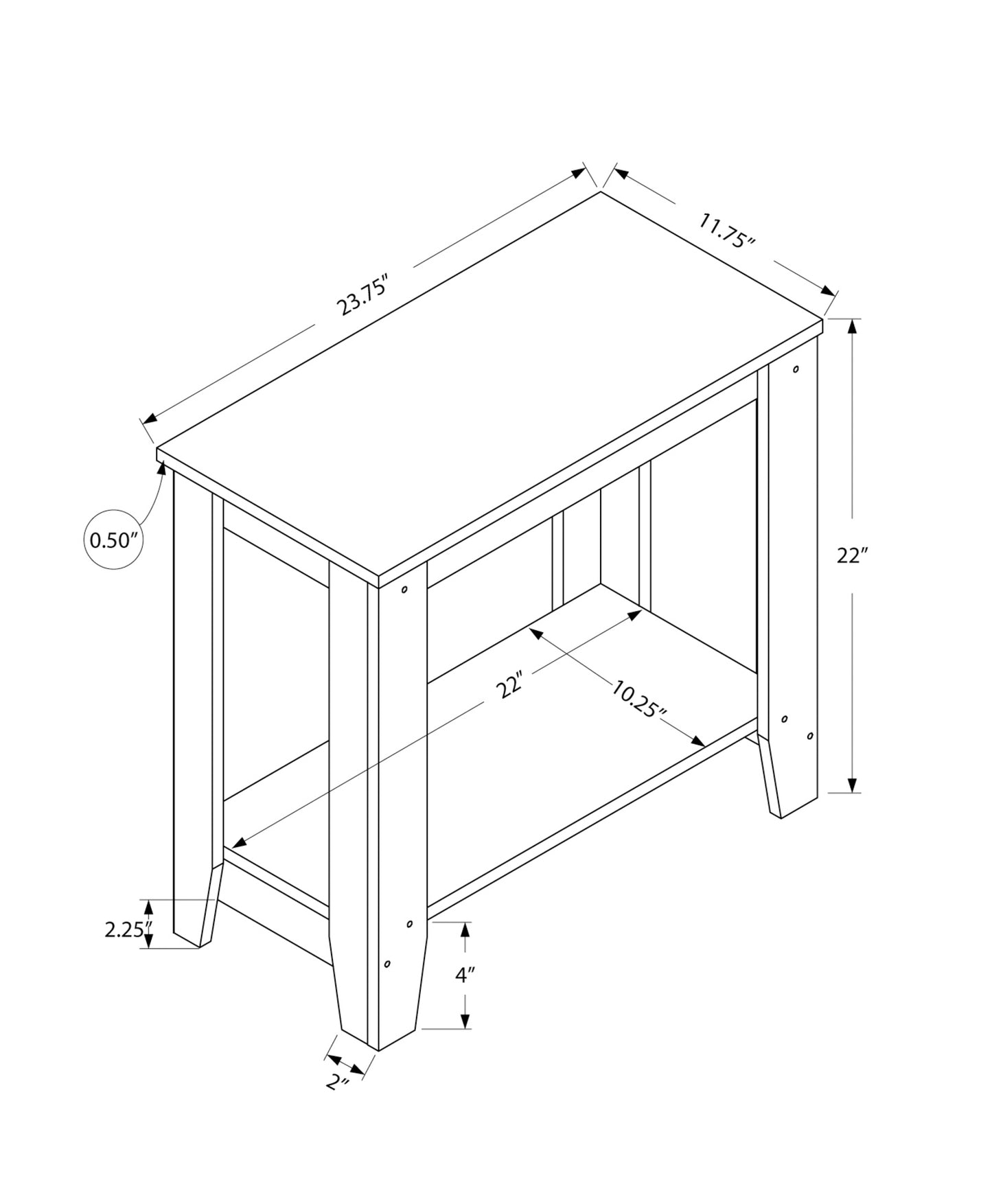 Taupe Accent Table - 23.75 Inch Side Table