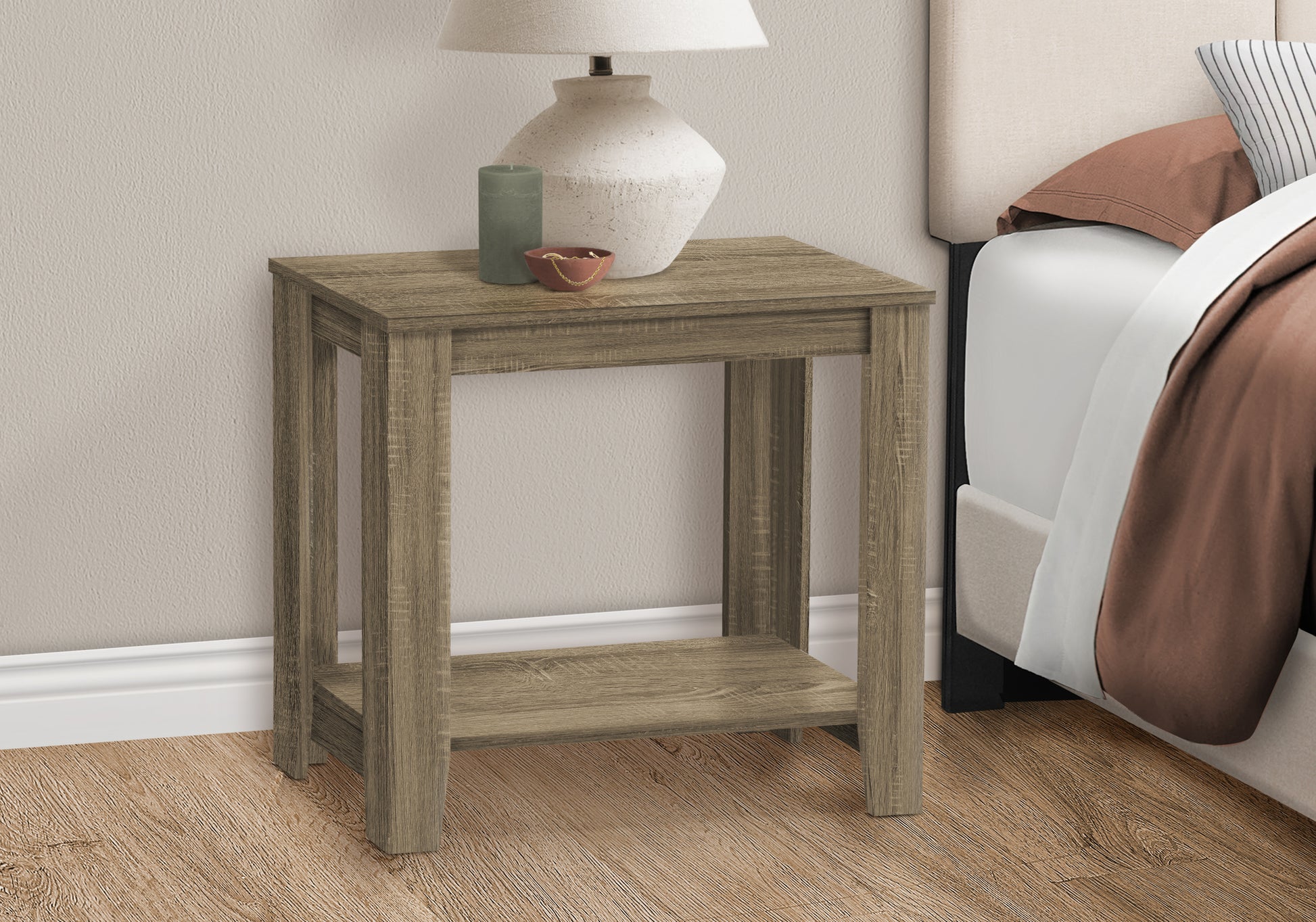 Taupe Accent Table - 23.75 Inch Side Table