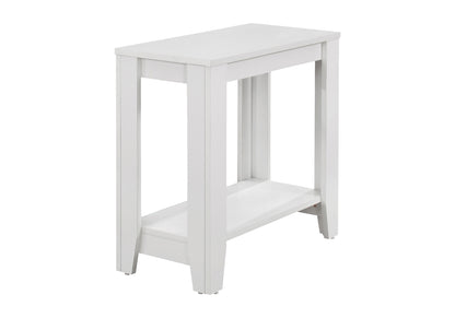 White Accent Table - 2 Tier Side Table, Nightstand for Bedroom or Living Room