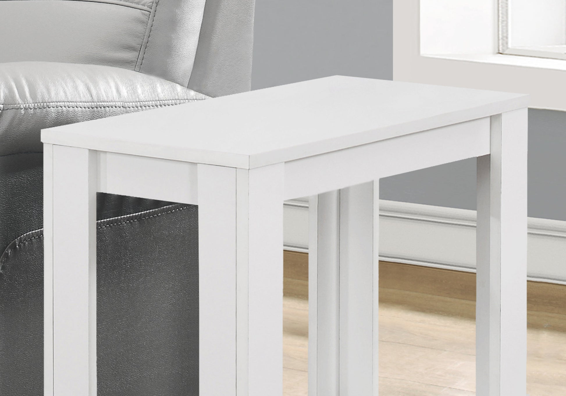 White Accent Table - 2 Tier Side Table, Nightstand for Bedroom or Living Room
