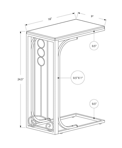 Small Black Accent Table - MDF & Metal