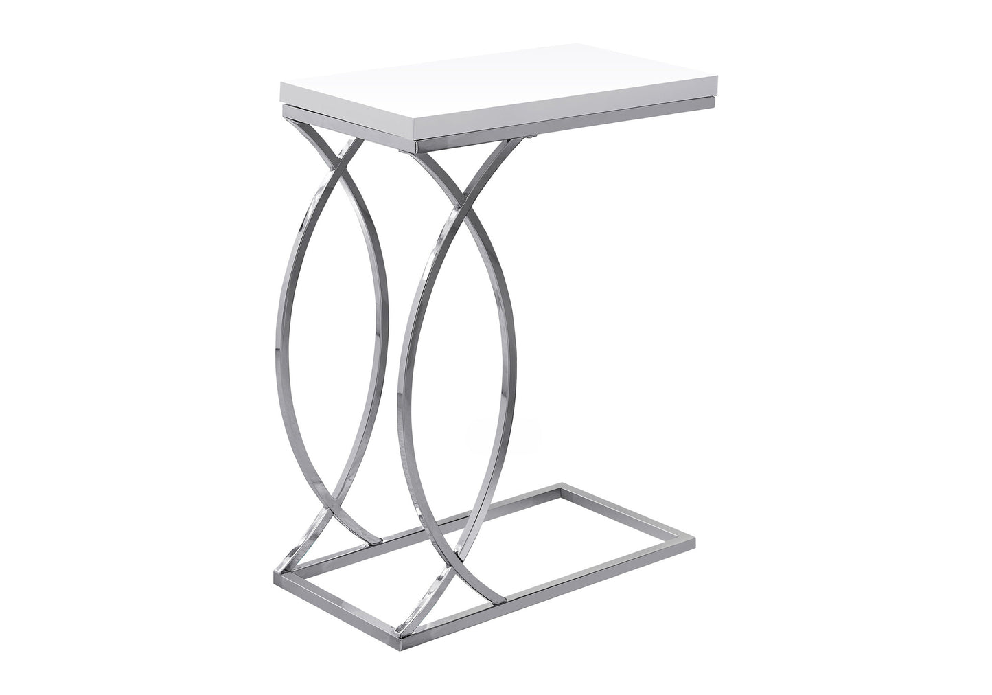 White MDF Accent Table - 10.25 x 18.25 x 25", Living Room End Table