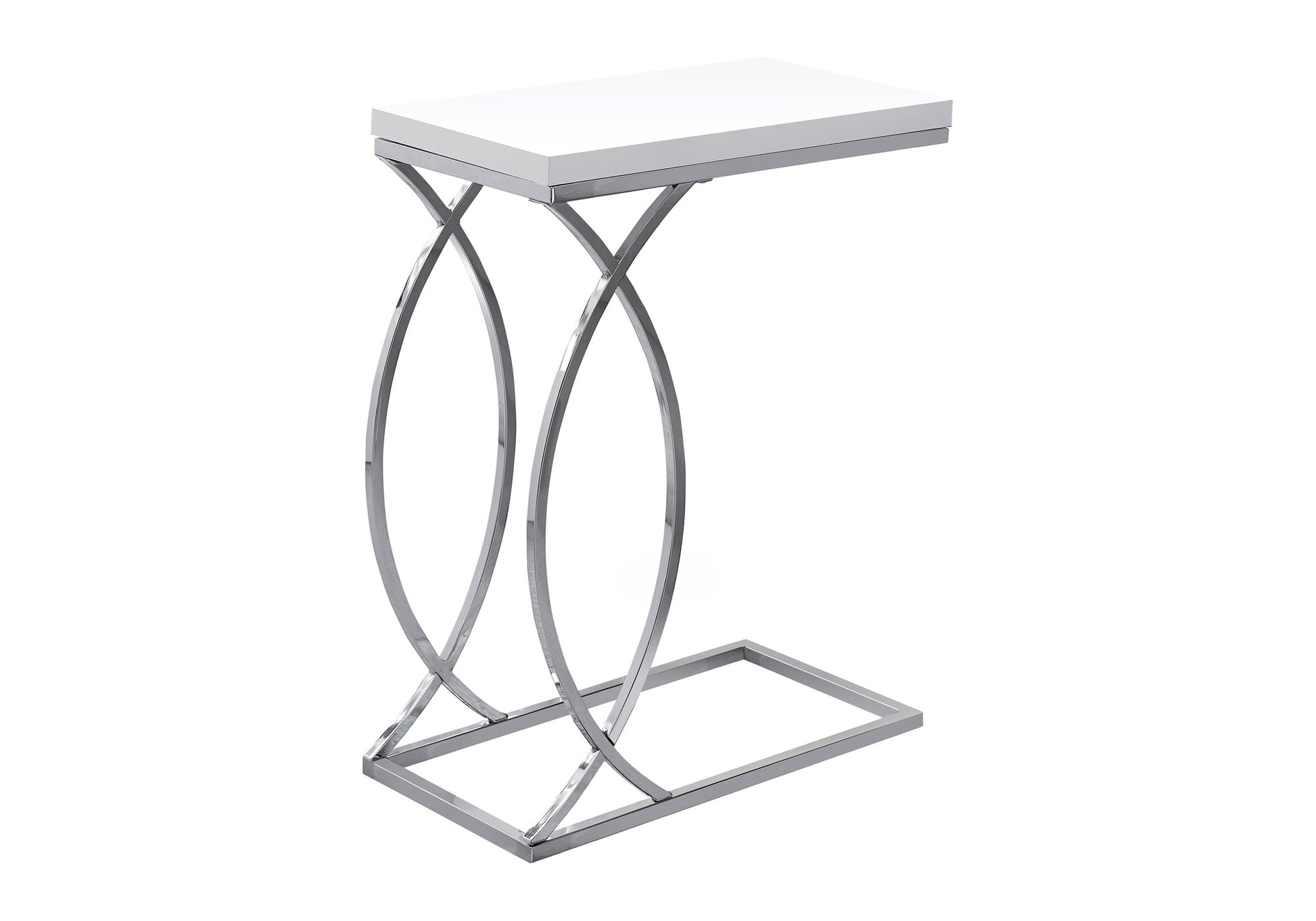 White MDF Accent Table - 10.25 x 18.25 x 25", Living Room End Table