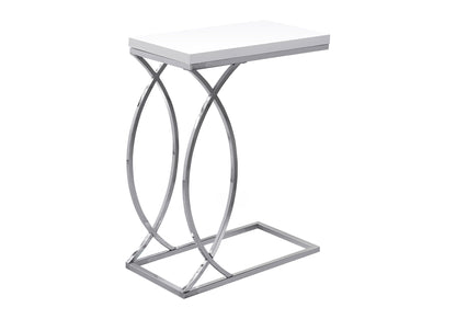 White MDF Accent Table - 10.25 x 18.25 x 25", Living Room End Table
