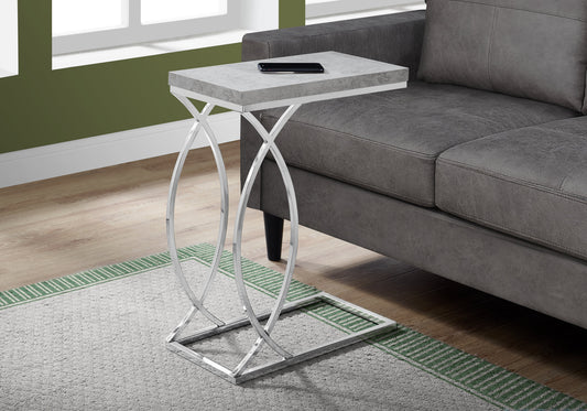 Grey MDF Accent Table - Modern End Table for Living Room