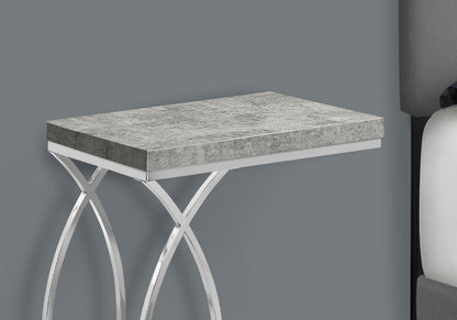 Grey MDF Accent Table - Modern End Table for Living Room