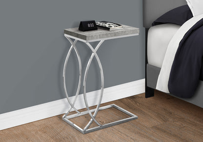 Grey MDF Accent Table - Modern End Table for Living Room