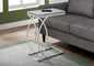 Accent Table, C-shaped, End, Side, Snack, Living Room, Bedroom, Grey Laminate, Chrome Metal, Contemporary, Modern