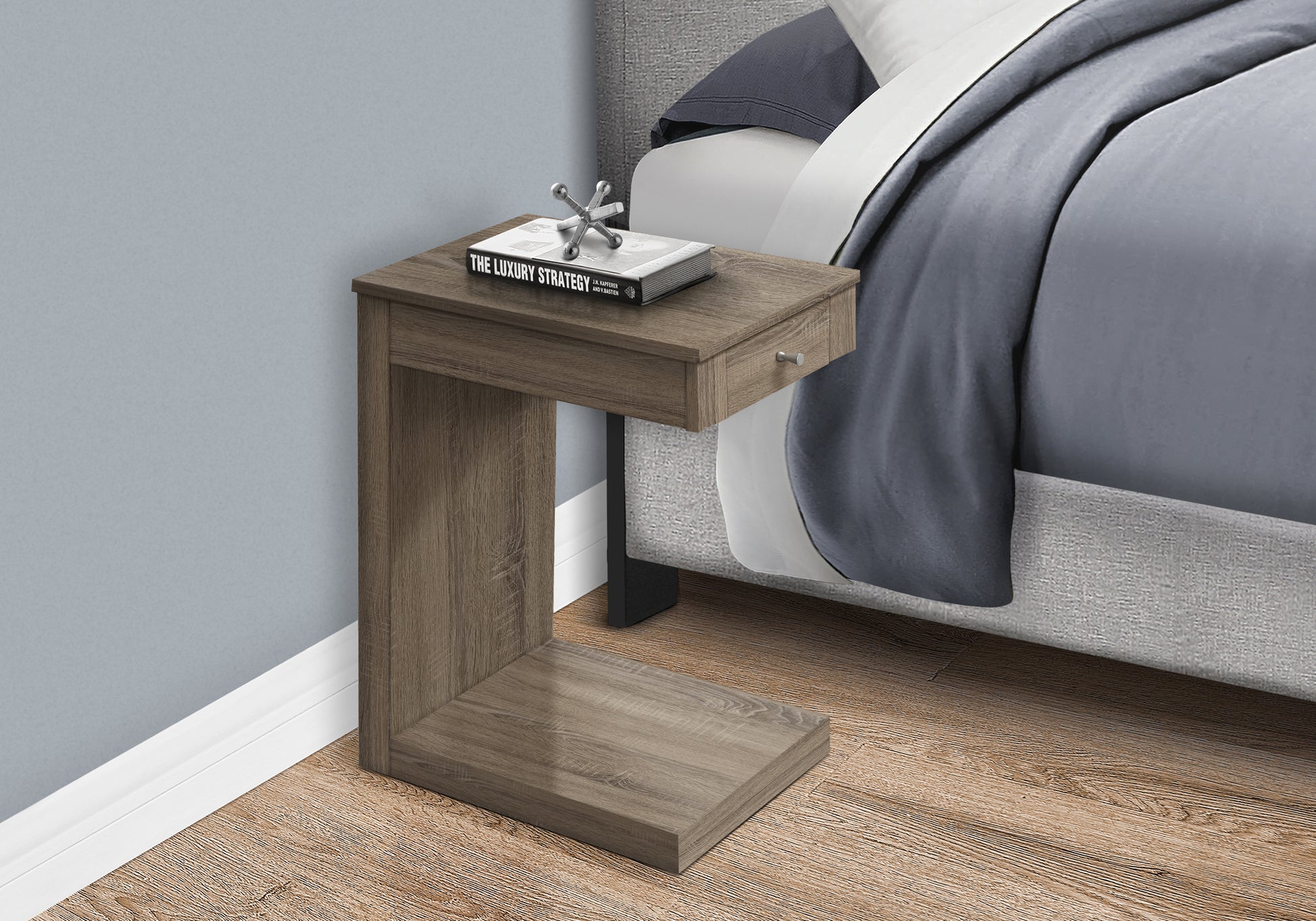 Taupe Particle Board Accent Table - 12 x 18.25 x 24 Inches