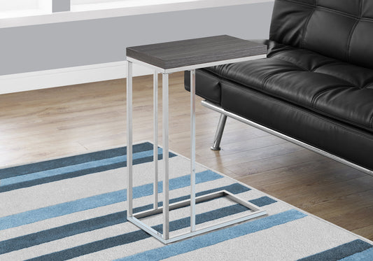 Grey C-Shaped End Table - 18 Inch Side Table