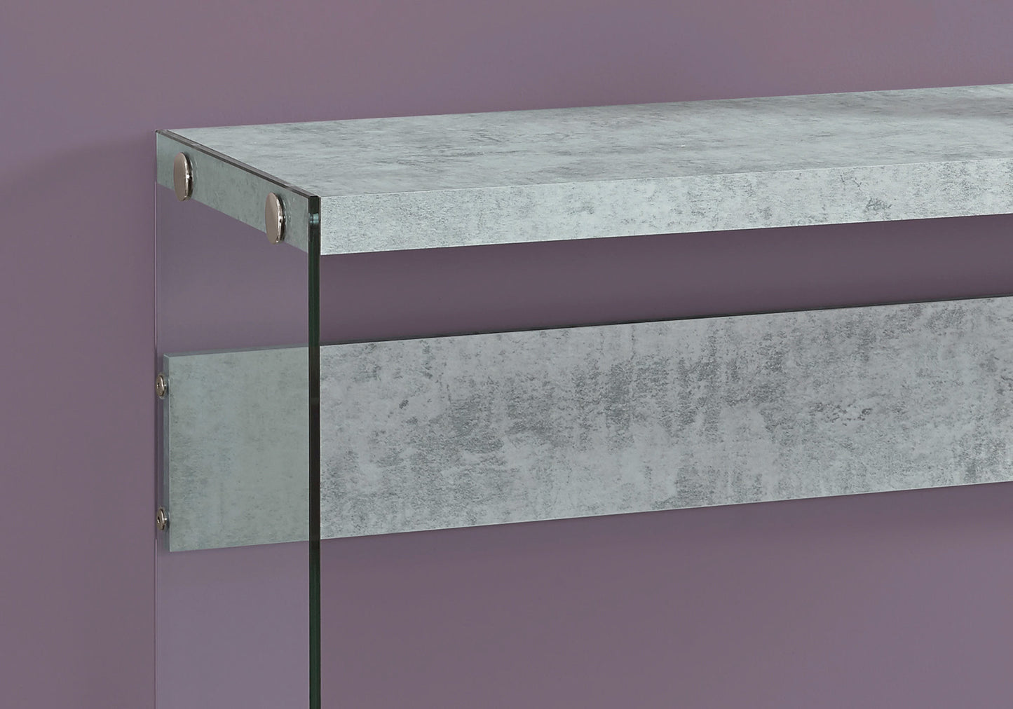 Grey Glass Console Table - 44" Entryway Table