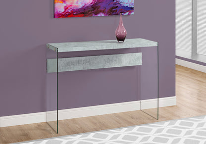 Grey Glass Console Table - 44" Entryway Table
