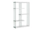 Bookshelf, Bookcase, Etagere, 5 Tier, 60"h, Office, Bedroom, Glossy White Laminate, Clear Tempered Glass, Contemporary, Modern