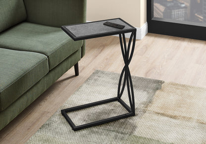 Grey Metal C-Shaped Accent Table - Living Room Side Table