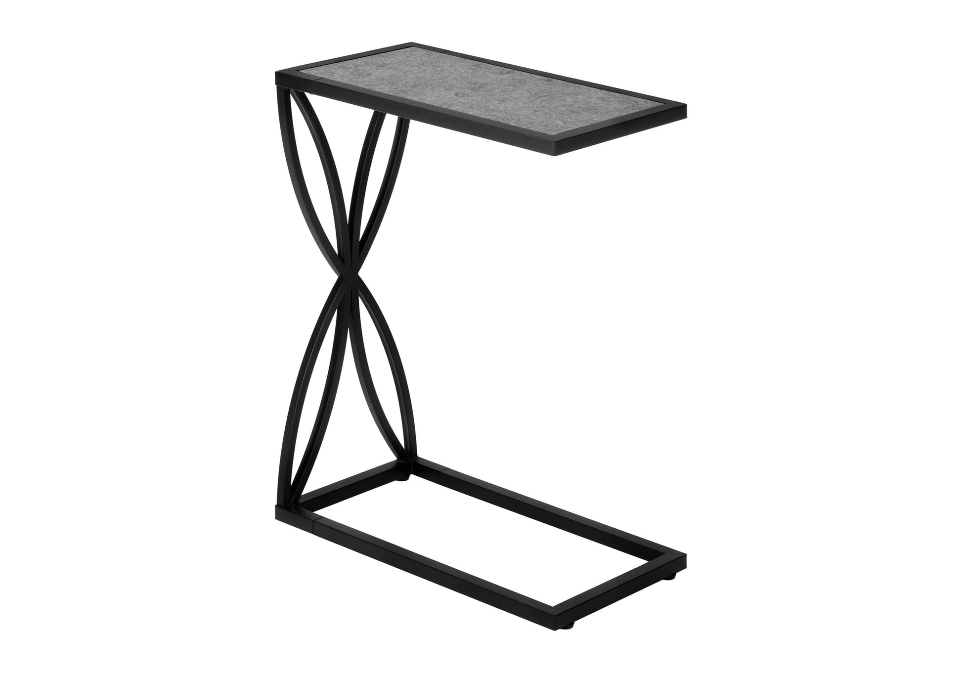 Grey Metal C-Shaped Accent Table - Living Room Side Table
