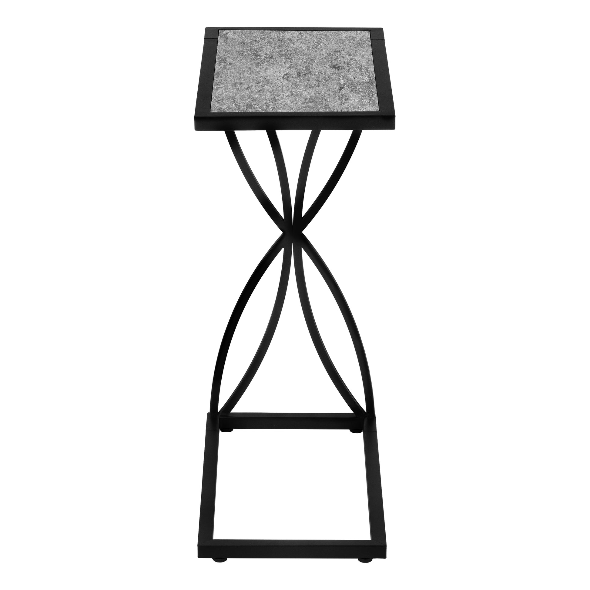 Grey Metal C-Shaped Accent Table - Living Room Side Table